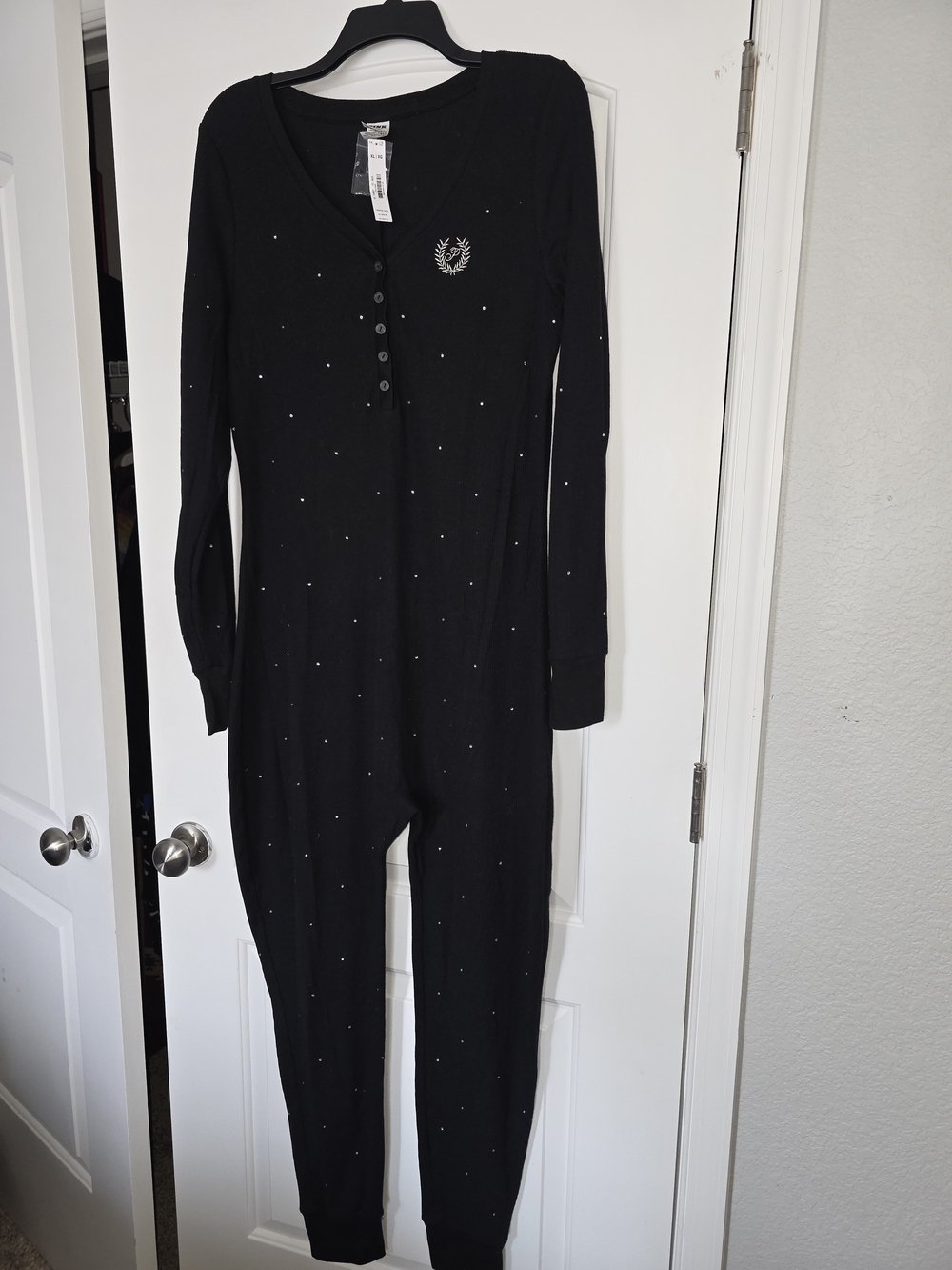 PINK Victoria's Secret Black Diamond Studed Onesie